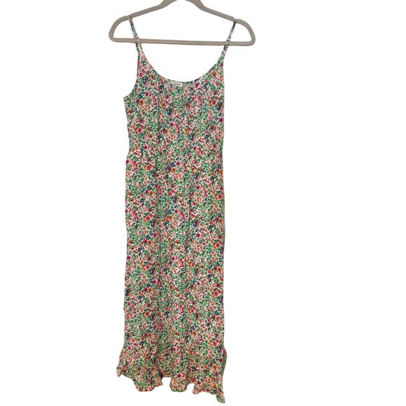 NWOT J.Crew Ruffle Midi Dress With Curved Hem Floral Size 10 - Picture 2 of 6